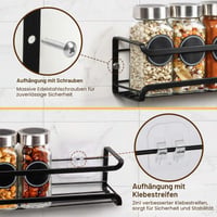 Raft pentru condimente FOTINOR, montabil pe perete, 4 niveluri, autoadeziv, fără găurire, organizator pentru dulapul de bucătărie 3