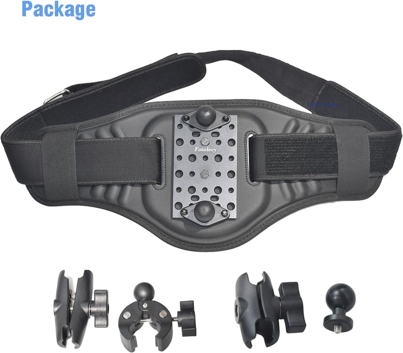 Fotoleey Derék Rögzítő Hátsó Tartó Insta360 X5/X4/X3, GoPro Hero 12/11/10/9 és DJI Osmo 360 Kamerákhoz - Fekete Övcsipesz Akciókamerákhoz