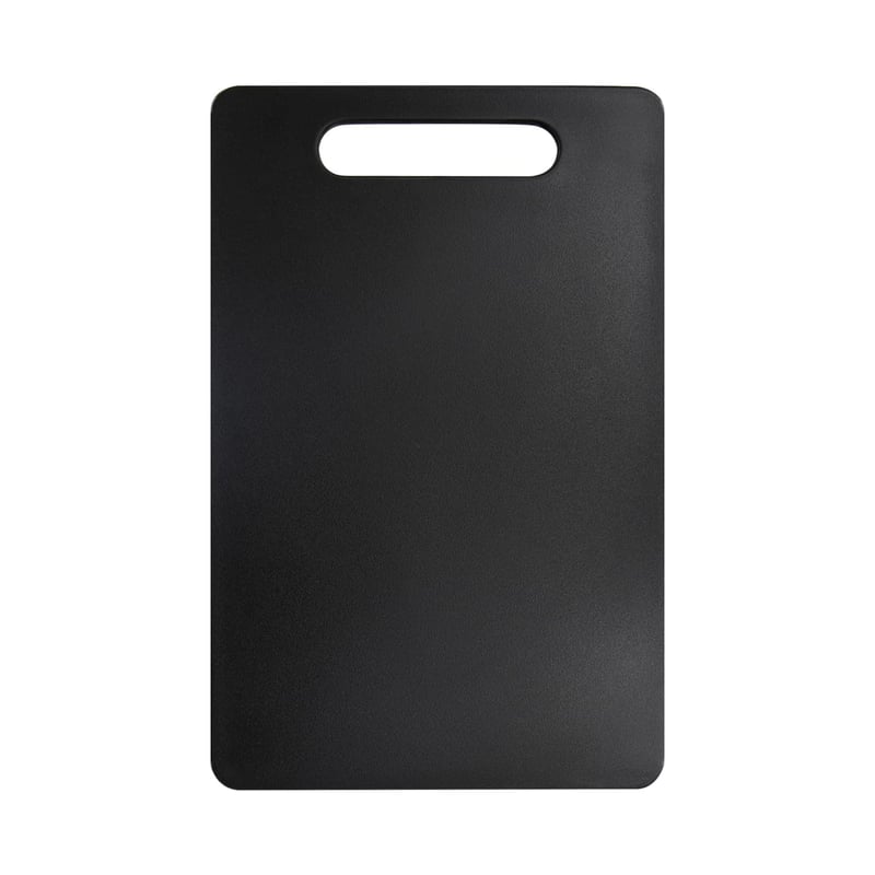 Plastová krájacia doska Fotouzy s rukoväťou – bez BPA, z PP, vhodná do umývačky riadu – čierna, 39x25 cm