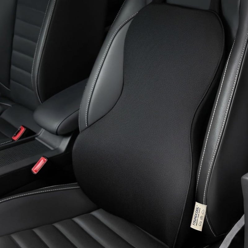 FOUNDCOOL Ergonomický vankúš pod kríže a chrbát do autosedačky – Lumbálna opierka z pamäťovej peny pre vodičov, chrbtový vankúš na sedenie