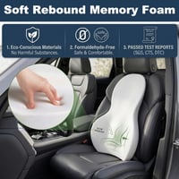FOUNDCOOL Ergonomický vankúš pod kríže a chrbát do autosedačky – Lumbálna opierka z pamäťovej peny pre vodičov, chrbtový vankúš na sedenie 4