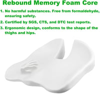FOUNDCOOL Ergonomikus Ülőpárna Memory Habbal - Ortopédiai Ülésmagasító Felnőtteknek - Kényelmes Üléspárna Irodába, Autóba és Kerekesszékhez 4