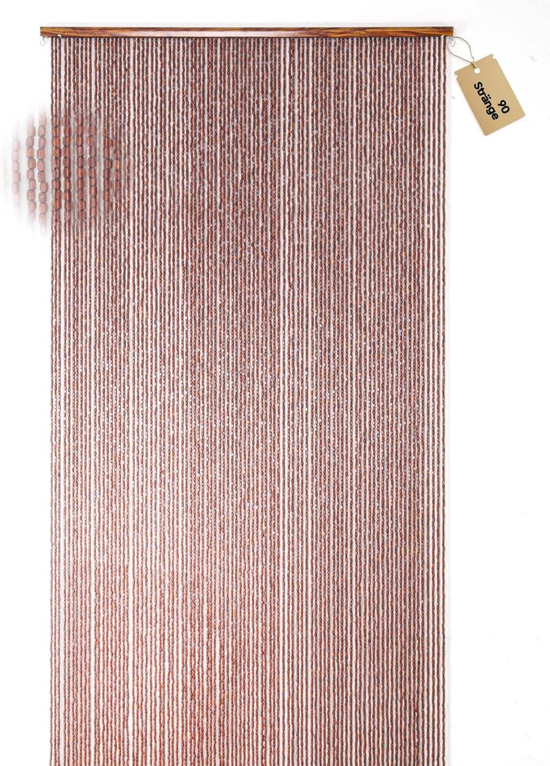 FoundGo Fa Gyöngy Függöny 90x200cm 90 Szál Rovarháló Ajtó Függöny