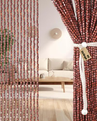 FoundGo Fa Gyöngy Függöny 90x200cm 90 Szál Rovarháló Ajtó Függöny 1