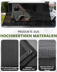 FoundGo napvédő előtető lakóautóhoz 200x370cm HDPE erős szövet 2
