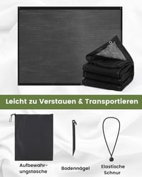 FoundGo napvédő előtető lakóautóhoz 200x370cm HDPE erős szövet 6