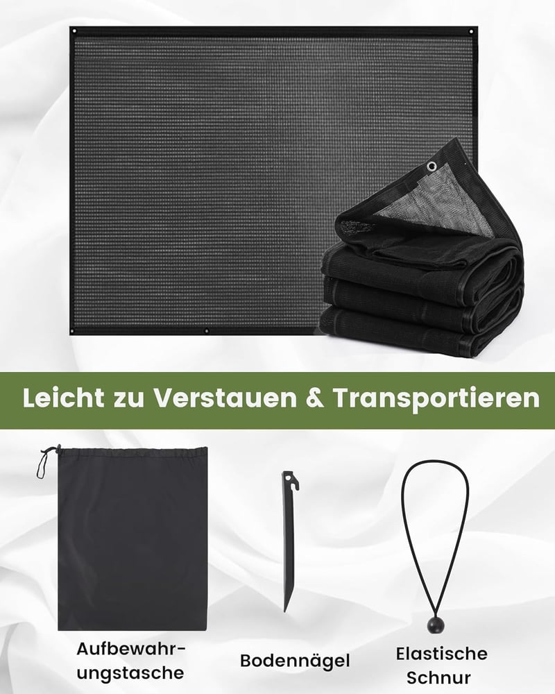 FoundGo napvédő előtető lakóautóhoz 200x370cm HDPE erős szövet