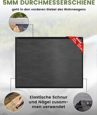 FoundGo napvédő előtető lakóautóhoz 200x370cm HDPE erős szövet 5