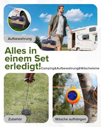 FoundGo Sátor Szőnyeg Acél Szemekkel 280g/m² HDPE Kempingszőnyeg Hordtáskával - 2.5 x 4.5 m, charcoal 6