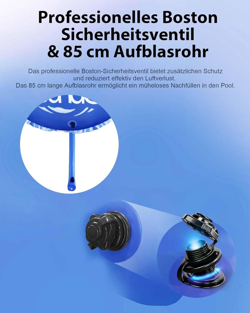 FoundGo XXL 3m Téli Medence Takaró Felfújható Légpárna 0.4mm Kék Szivattyúval