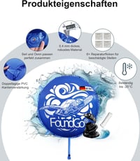 FoundGo XXL 3m Téli Medence Takaró Felfújható Légpárna 0.4mm Kék Szivattyúval 5