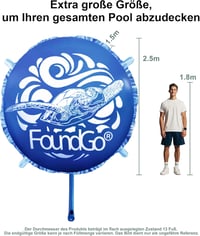 FoundGo XXL 3m Téli Medence Takaró Felfújható Légpárna 0.4mm Kék Szivattyúval 2