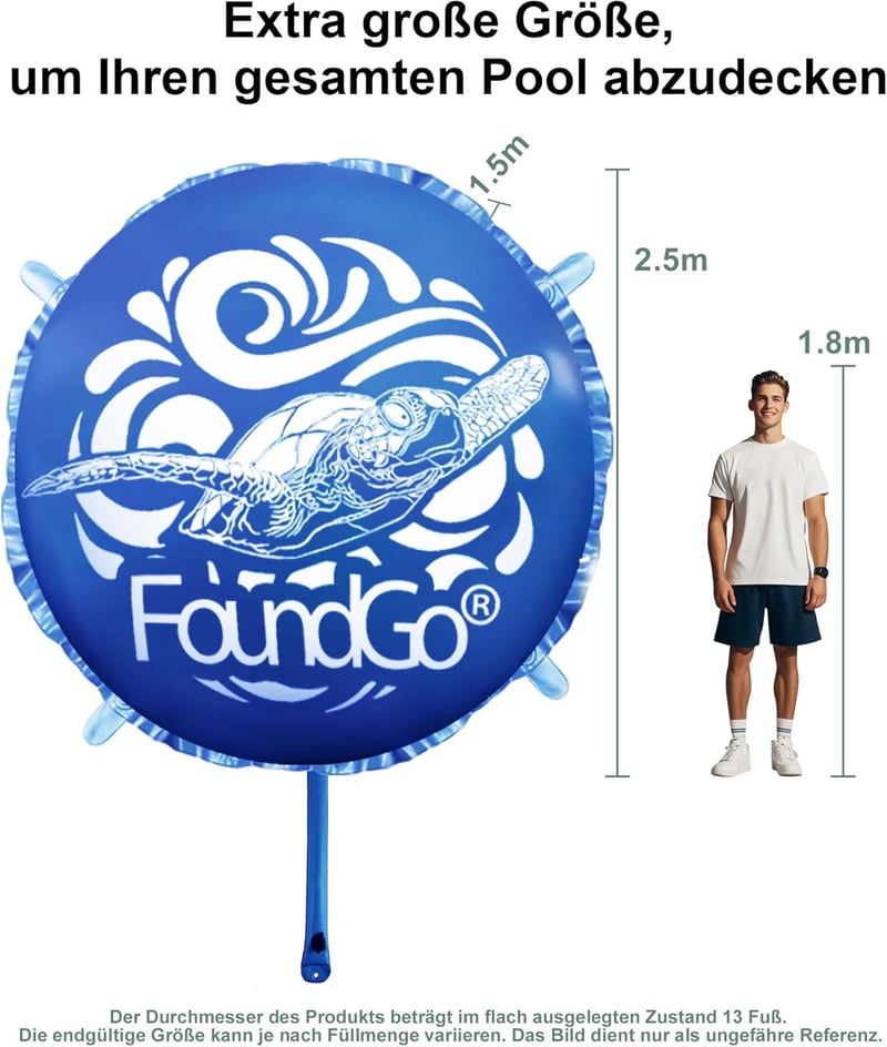 FoundGo XXL 3m Téli Medence Takaró Felfújható Légpárna 0.4mm Kék Szivattyúval