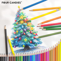 Mechanické gumovateľné farebné ceruzky Four Candies so strúhadlom a puzdrom, 2,6 mm, 36 ks, viacfarebná súprava pre začiatočníkov 3