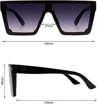 FOURCHEN Négyzetes Túlméretezett Napszemüveg Női Férfi Unisex Nagy Keret Lapos Felső Divatos Retro Stílus 2
