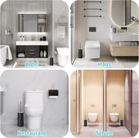 Fourindo szilikon WC kefe rozsdamentes acél tartóval 3 cserélhető fejjel 7