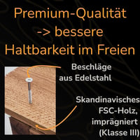 FournierWerk Kültéri Tűzifa Tároló Polc - Európai FSC Minősített Fából, Barna, Impregnált, Rozsdaálló, 1 Űrméter Kapacitás, 168x119x52 cm 3