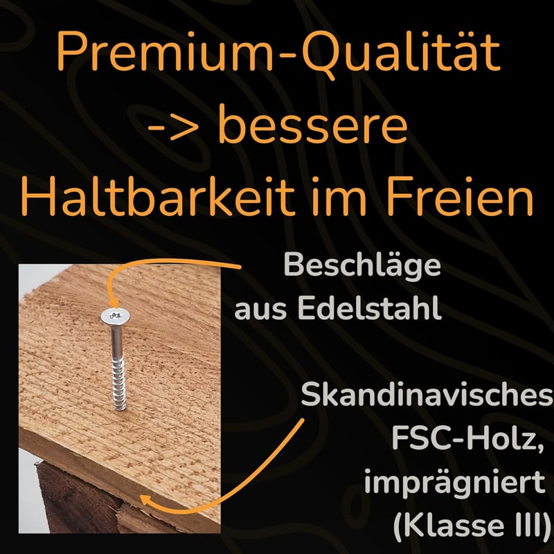 FournierWerk Kültéri Tűzifa Tároló Polc - Európai FSC Minősített Fából, Barna, Impregnált, Rozsdaálló, 1 Űrméter Kapacitás, 168x119x52 cm