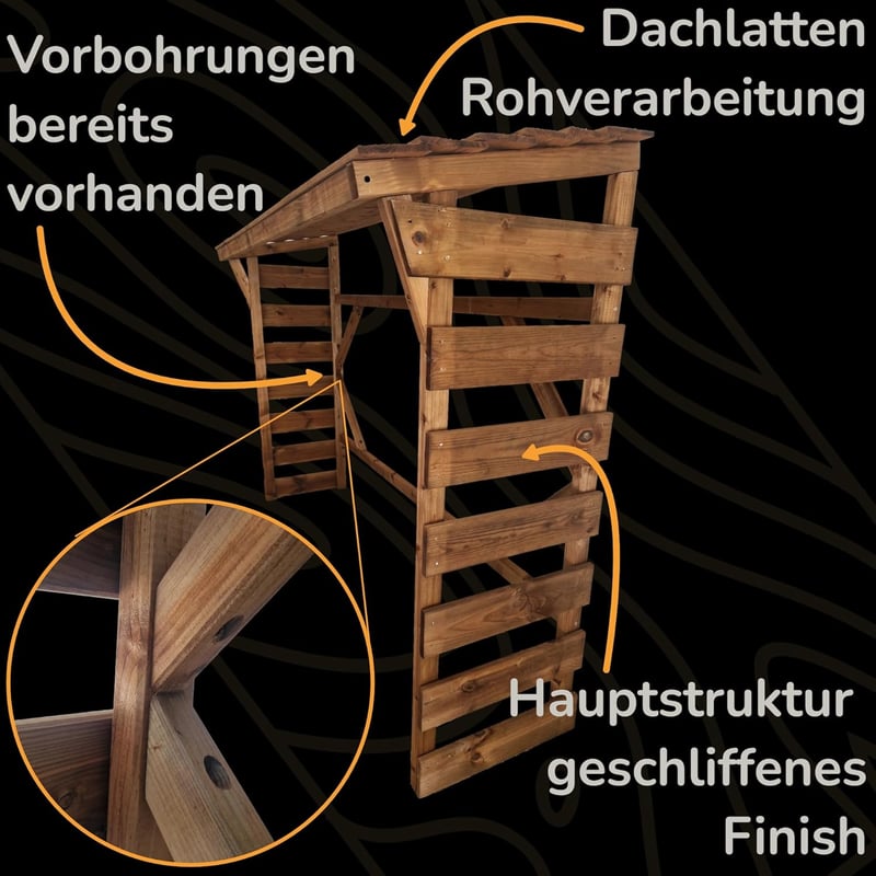 FournierWerk Kültéri Tűzifa Tároló Polc - Európai FSC Minősített Fából, Barna, Impregnált, Rozsdaálló, 1 Űrméter Kapacitás, 168x119x52 cm
