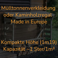FournierWerk Kültéri Tűzifa Tároló Polc - Európai FSC Minősített Fából, Barna, Impregnált, Rozsdaálló, 1 Űrméter Kapacitás, 168x119x52 cm 2