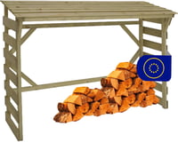 FournierWerk Kültéri Tűzifa Tároló Polc - Európai FSC Minősített Fából, Barna, Impregnált, Rozsdaálló, 1 Űrméter Kapacitás, 168x119x52 cm 1