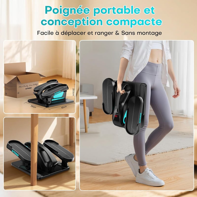 FOUSAE 2-in-1 Elliptikus Trainer 15 Fokozat Távirányítóval Időseknek