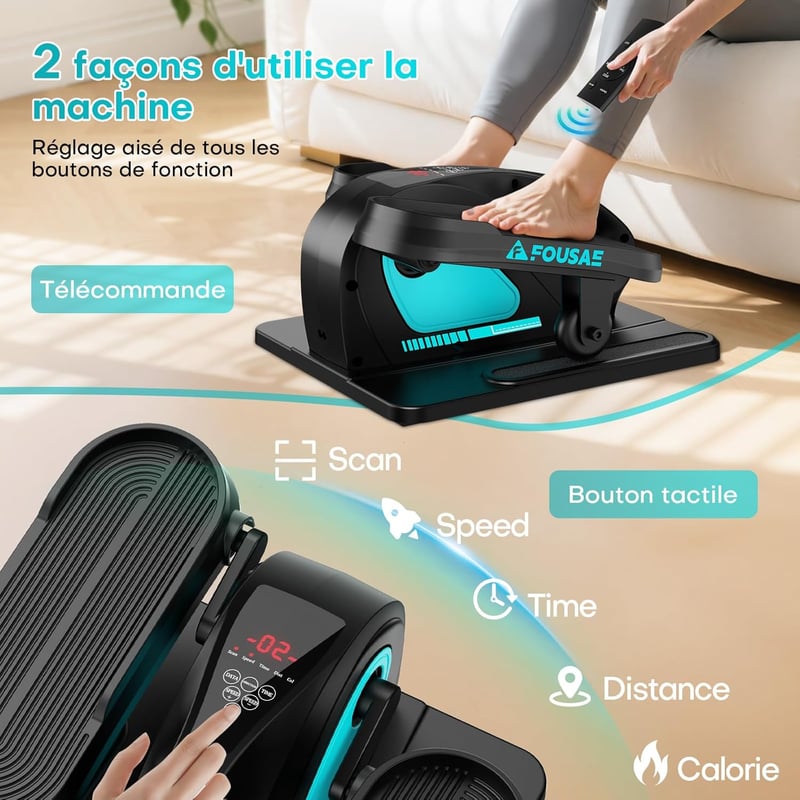 FOUSAE 2-in-1 Elliptikus Trainer 15 Fokozat Távirányítóval Időseknek