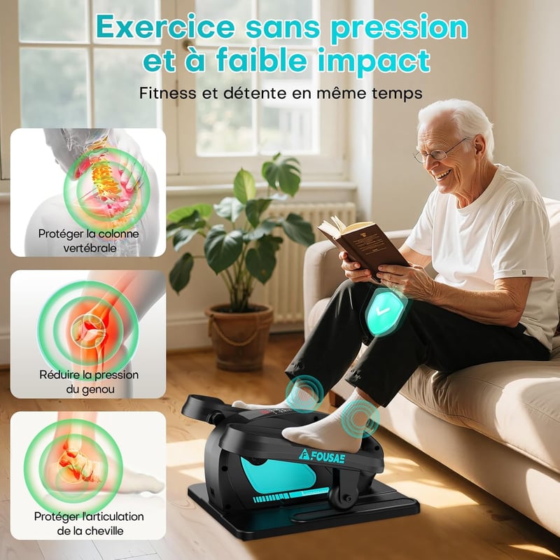 FOUSAE 2-in-1 Elliptikus Trainer 15 Fokozat Távirányítóval Időseknek