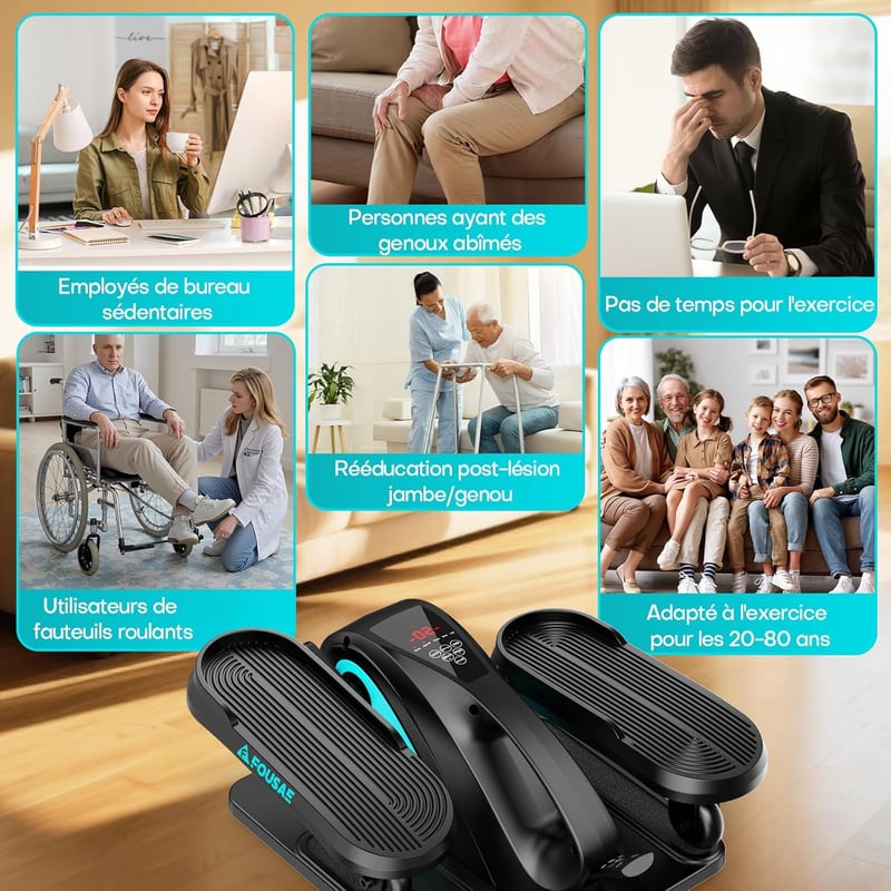 FOUSAE 2-in-1 Elliptikus Trainer 15 Fokozat Távirányítóval Időseknek