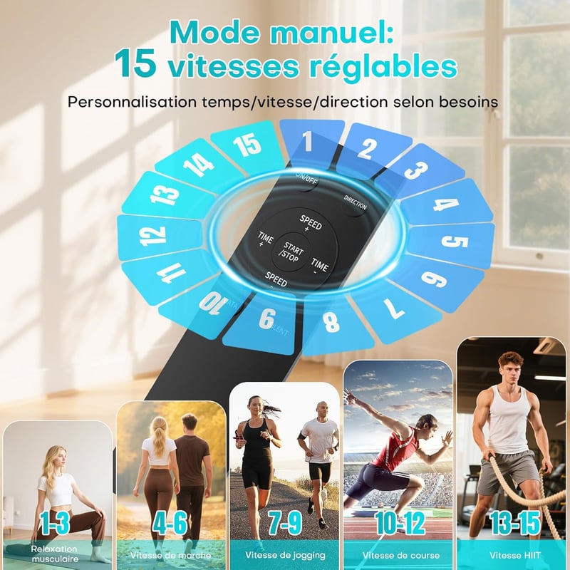 FOUSAE 2-in-1 Elliptikus Trainer 15 Fokozat Távirányítóval Időseknek
