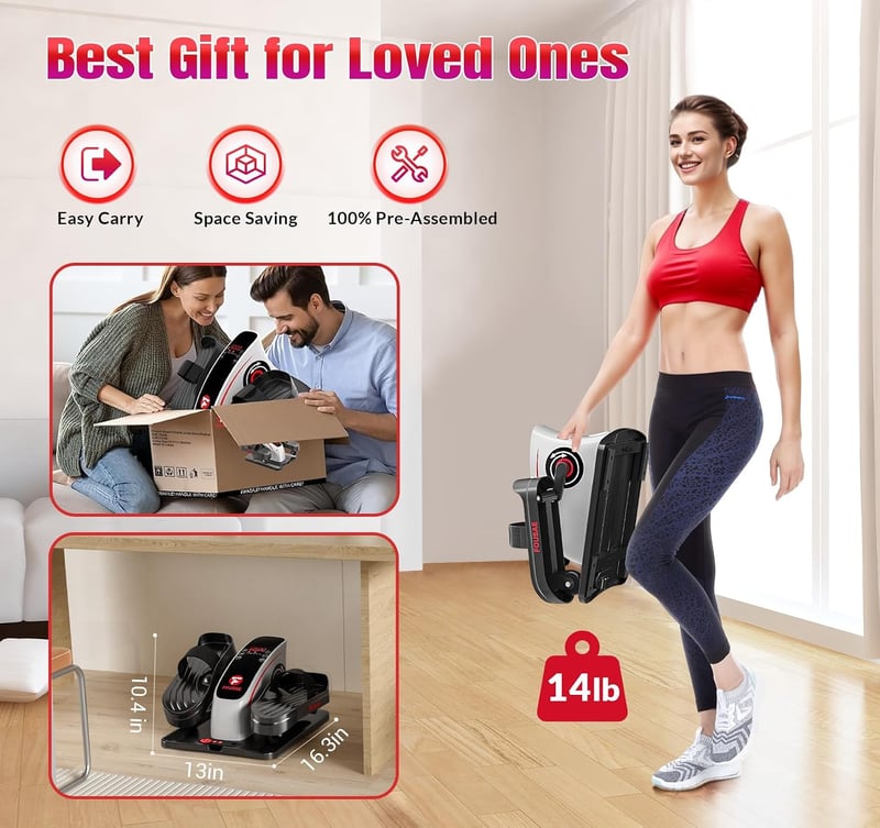 FOUSAE Mini Elliptikus Trainer Elektromos Asztal Alá Távirányítóval 15 Fokozat