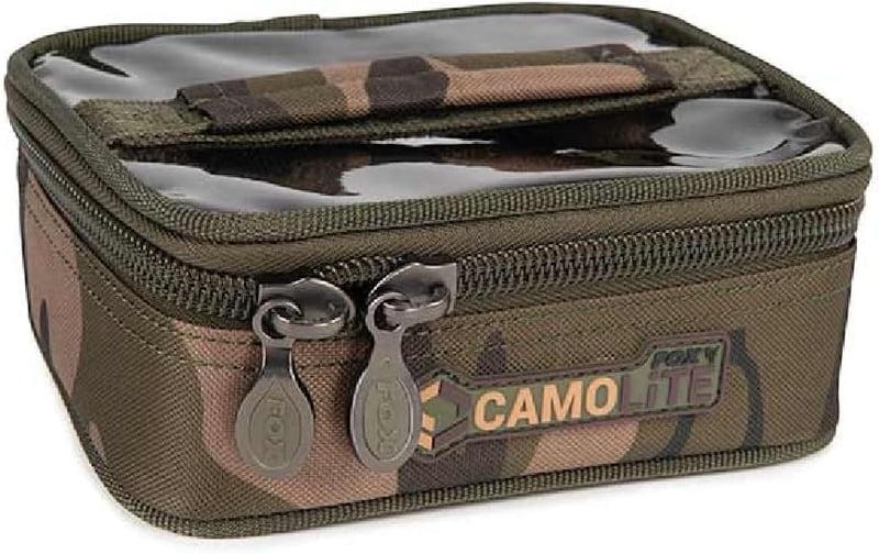 Geantă mică pentru harnașament Fox Camolite cu model camuflaj, pentru lesă și zăbală simplă, din material Camolite