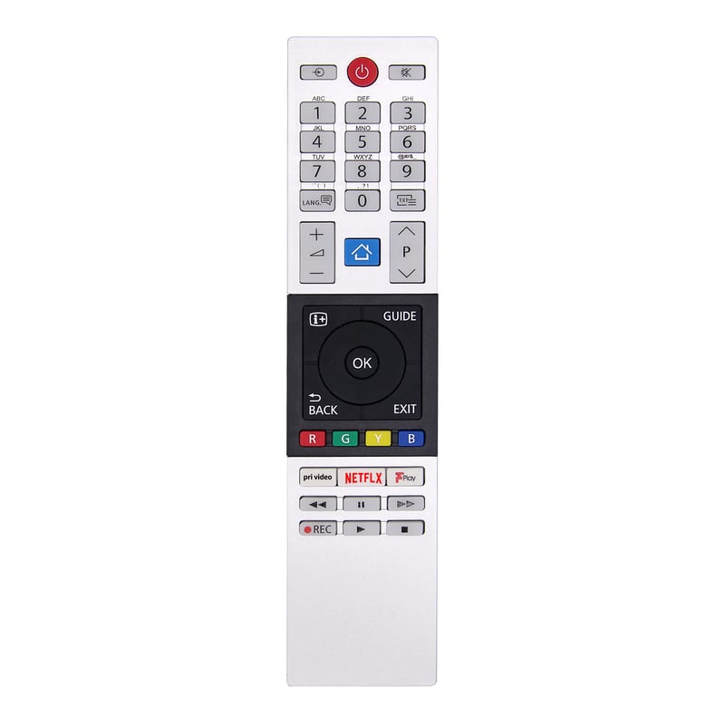 FOXRMT CT-8543 Diaľkový ovládač pre Toshiba Smart TV - S tlačidlami Netflix, YouTube a Prime Video - Kompatibilný s FHD/UHD/XUHD modelmi - Nastav