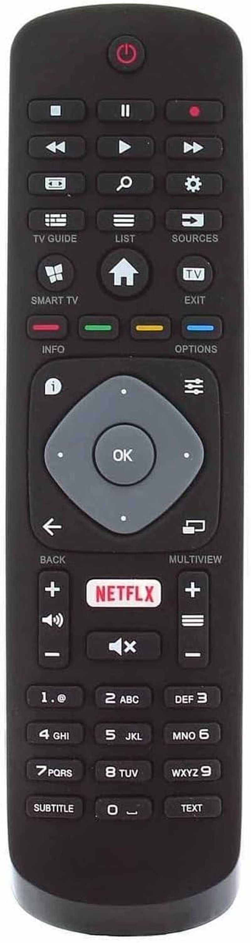 FOXRMT Philips Távirányító - Eredeti 996596003606 Helyettesítő, Netflix Gombbal, 32PFS5362/49PUS610112/65PUS6262 TV Modellekhez, Programozás