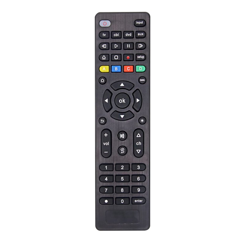 Univerzálny diaľkový ovládač FOXRMT pre TV, DVD, Blu-Ray, streamovacie prehrávače a soundbary - 4 v 1, jednoduché nastavenie, dosah 10 m