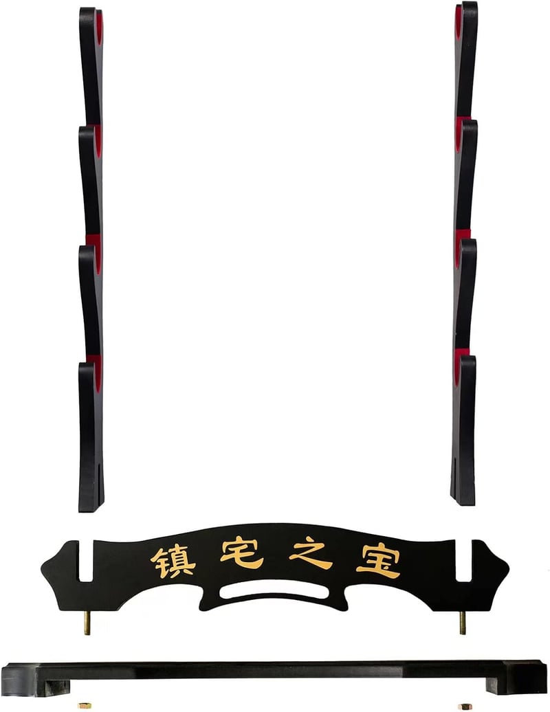 FOXSMZZ Szamurájkard Tartó Fali Állvány - 4 Szintes Bársonyozott Katana Wakizashi Tanto Kard Tartó Állvány Karcolás Elleni Védelemmel