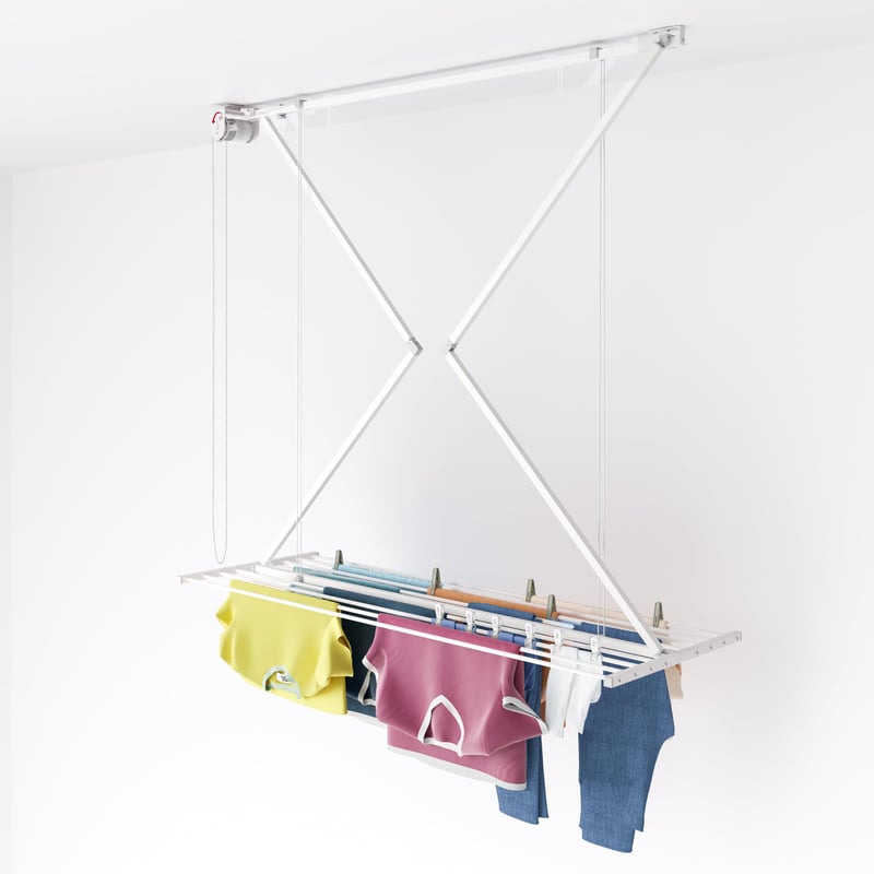 Skladací stropný sušiak na bielizeň Foxydry Mini – 152 cm, nástenný sušiak na bielizeň