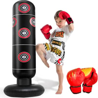 FOYOCER Felfújható Boxzsák Gyerekeknek 160cm Boxkesztyűvel 3-12 Év 1