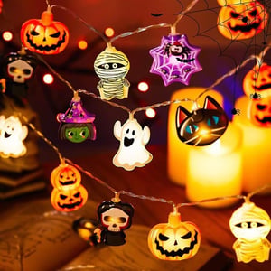 FPEAOB Halloween LED fényfüzér 3m 20 LED időzítővel vízálló dekoráció