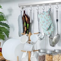 FPMYB 20 db Neodímium extra erős mágneses kampó ezüst színű akasztóval konyha hűtő grill BBQ iroda vasajtó számára 5