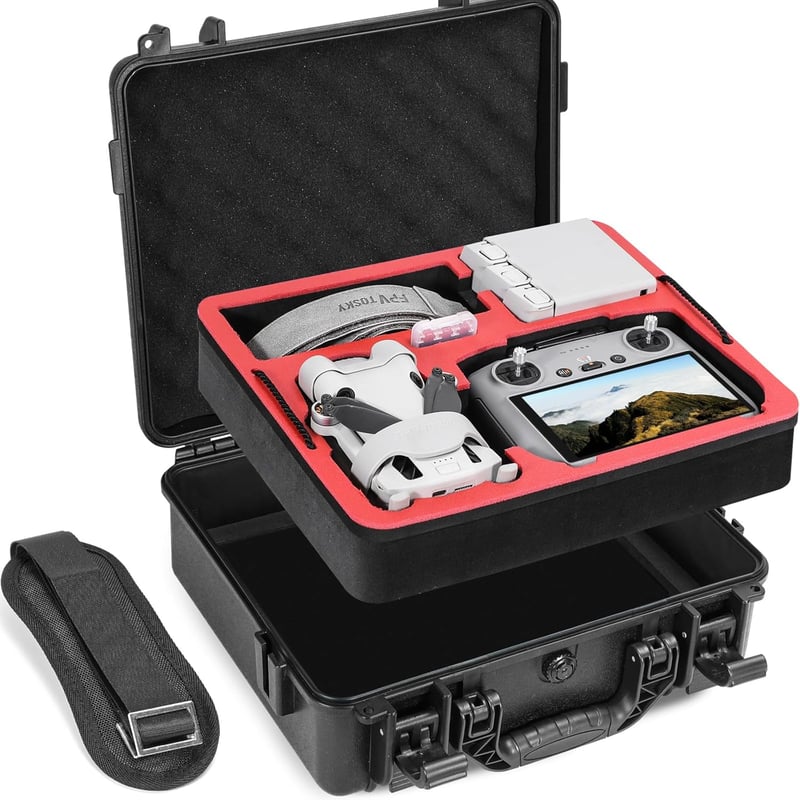 FPVtosky Vízálló Drón Táska DJI Mini 4 Pro/Mini 3 Pro - Kétrétegű Kompakt Hordtáska Fly More Combo Készlethez, Utazáshoz és Túrázáshoz