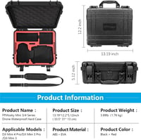FPVtosky Vízálló Drón Táska DJI Mini 4 Pro/Mini 3 Pro - Kétrétegű Kompakt Hordtáska Fly More Combo Készlethez, Utazáshoz és Túrázáshoz 6