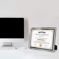 FramePro A4 oklevél és bizonyítvány képkeret üveg előlappal, falra akasztható, ezüst dokumentumkeret 7