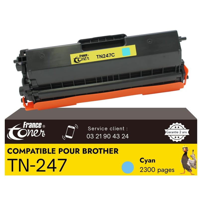FranceToner TN-247 kompatibilni laserski toner za Brother pisače, cijan, 3000 stranica
