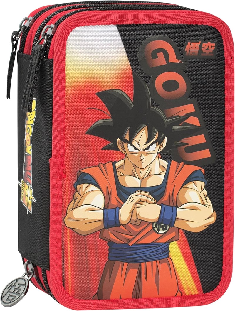 Franco Cosimo Panini Dragon Ball tolltartó 3 rekeszes narancssárga + írószer szett