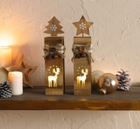 Set 2 figurine decorative LED în formă de ren Frank Flechtwaren – înălțime 22 cm – Decorațiune de Crăciun pentru masă, ornament de Advent 4