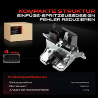Frankberg 7P0827505E zámok dverí batožinového priestoru, náhradný diel pre zadný zámok dverí kompatibilný s VW Sharan 7N 7N1 7N2, Seat Alhambra 710 711, VW Touareg 7P5 7P6 4