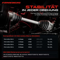 Hnací hriadeľ Frankberg pre automatickú prevodovku, predný ľavý, Mercedes A-Klasse W169 A150 A160 A170 A180 A200 2004-2012, B-Klasse W245 B150 B160 B170 B180 B200 2005-2011 3