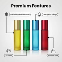 Set de 10 sticluțe roll-on de 10 ml Frdelma – 7 flacoane goale colorate pentru uleiuri esențiale, parfumuri, aromaterapie, luciu de buze 7