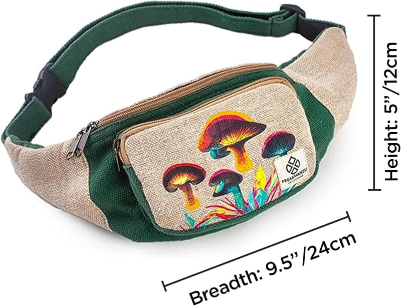 Freakmandu Unisex Kender Övtáska - Boho Csípőtáska Túrázáshoz és Futáshoz
